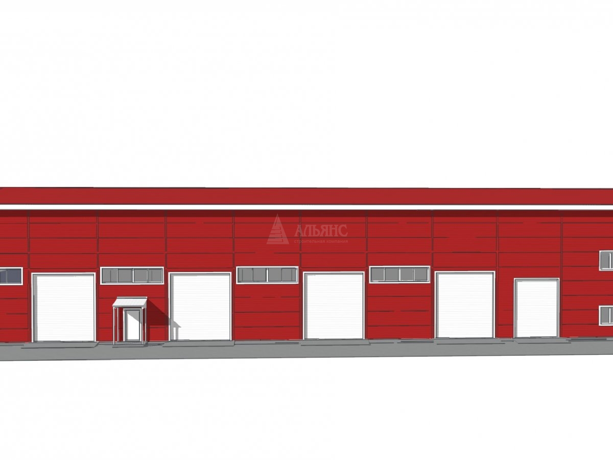 3D визуализация Производственное здание из сэндвич-панелей - фото 2
