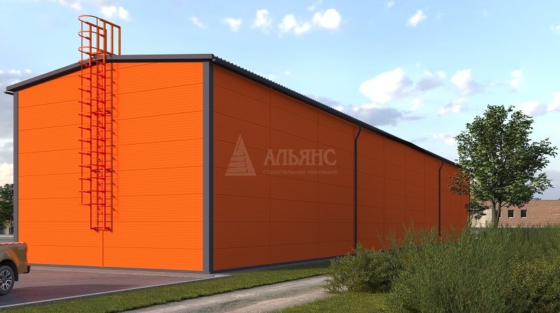 3D визуализация Здание склада из сэндвич панелей - фото 4