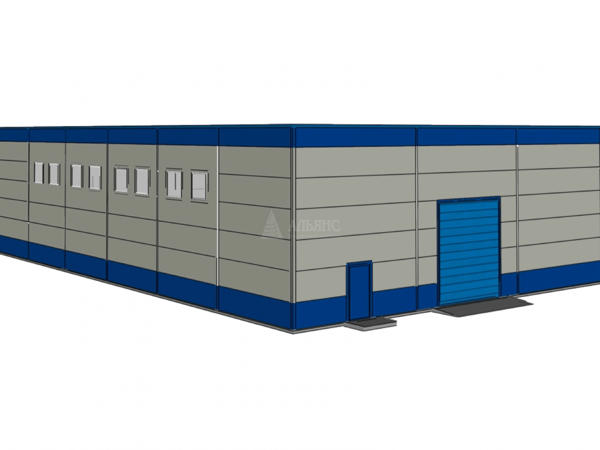 3D визуализация Склад-ангар готовой продукции из сэндвич-панелей - фото 11