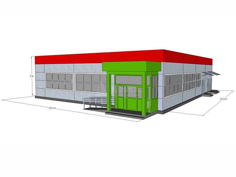Планировка Продуктовый магазин из сэндвич-панелей -  фото 1