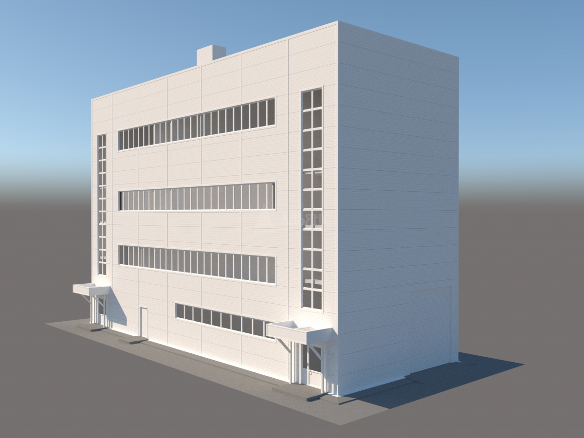 3D визуализация Административно-бытовой комплекс из сэндвич-панелей - фото 2